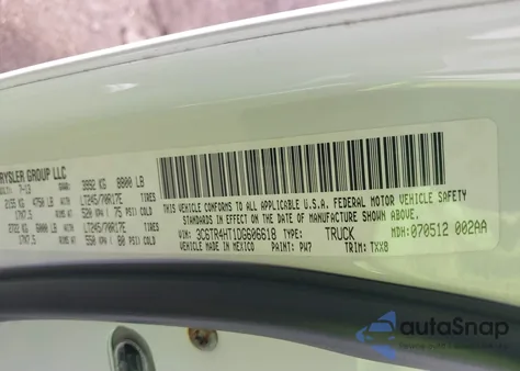 2013 Ram 2500 Tradesman from USA, damaged, VIN 3C6TR4HT1DG606618